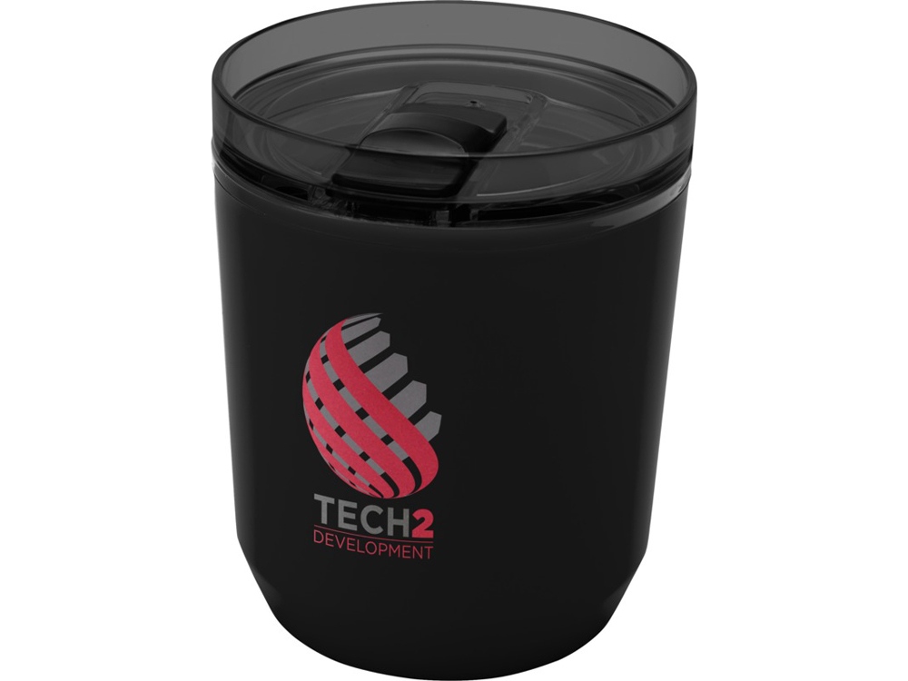 Hudson кружка из переработанного пластика с двойными стенками объемом 180 мл, сплошной черный-5