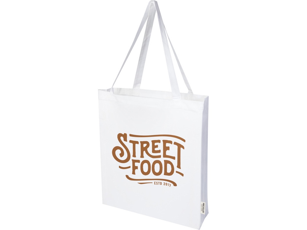 Madras эко- сумка с ластовицей из переработанного хлопка, сертифицированного согласно GRS, плотностью 140 г/м² - Белый-5