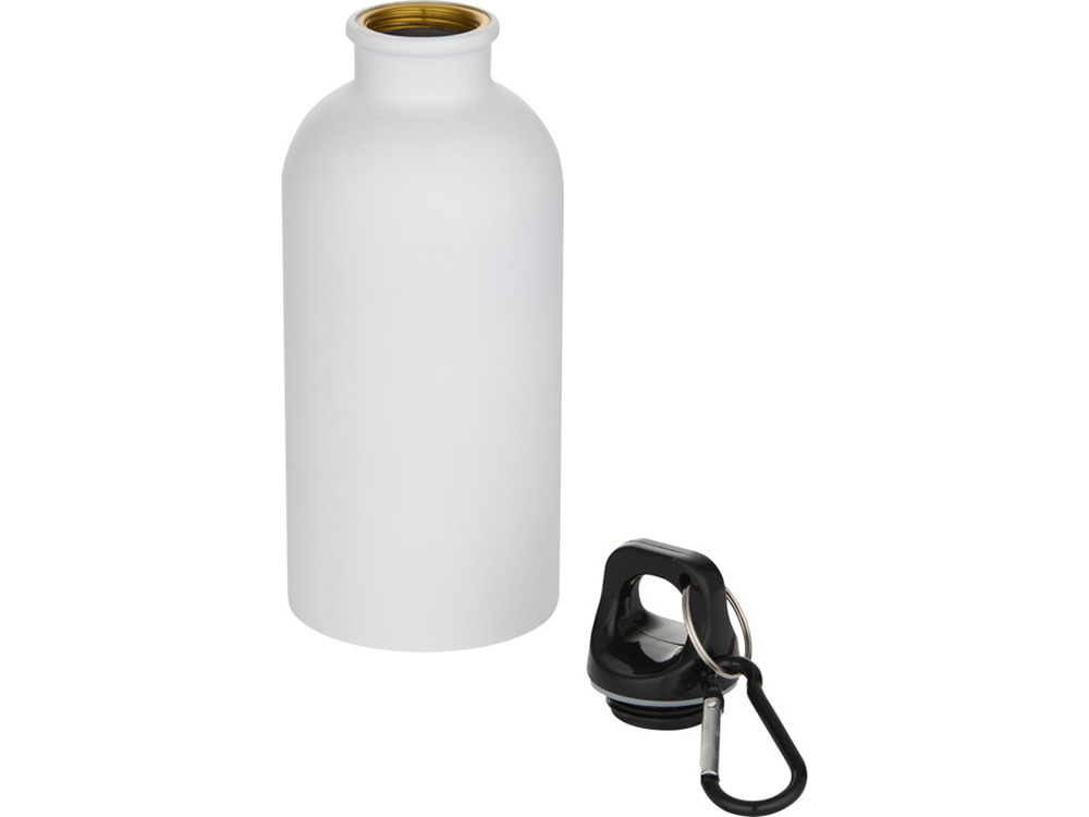 Oregon одностенная бутылка для воды с карабином, изготовленная из нержавеющей стали, сертифицированной по стандарту RCS, объемом 400 мл - Белый-2