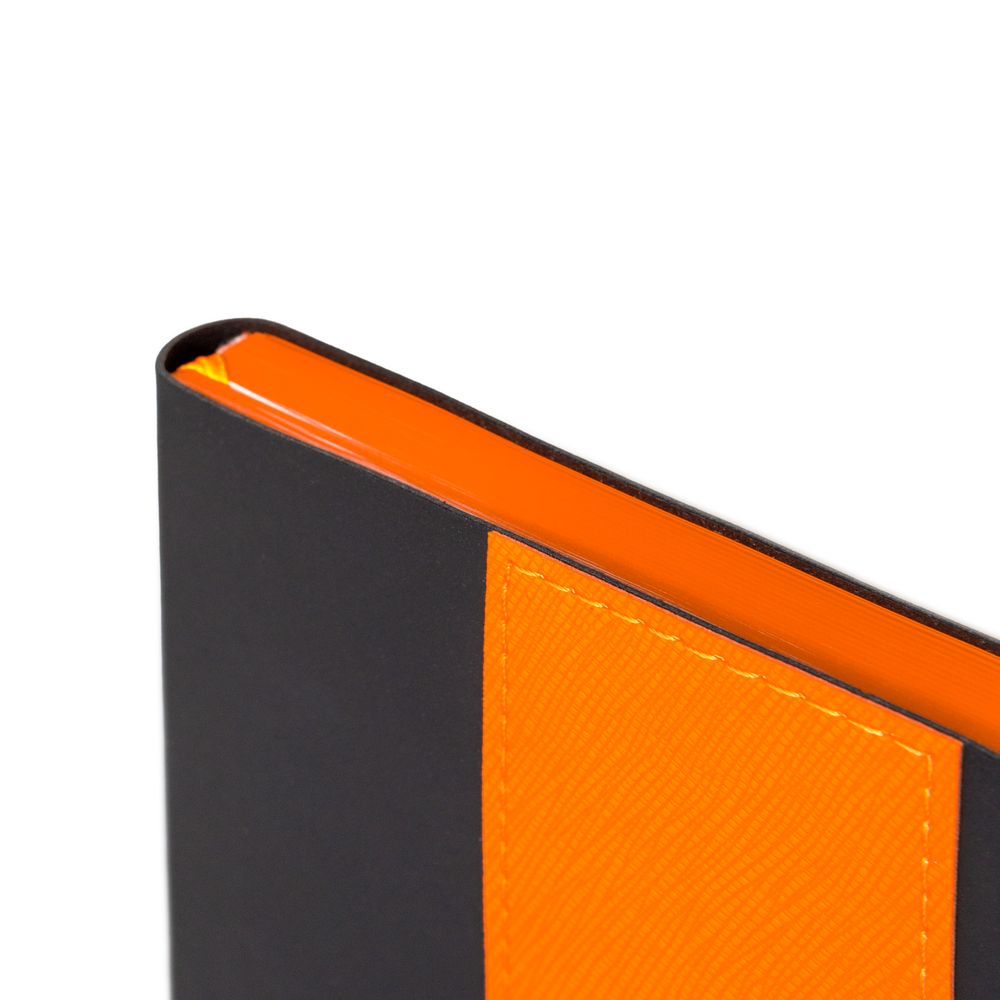 Ежедневник Bookmark, недатированный, черный с оранжевым-3