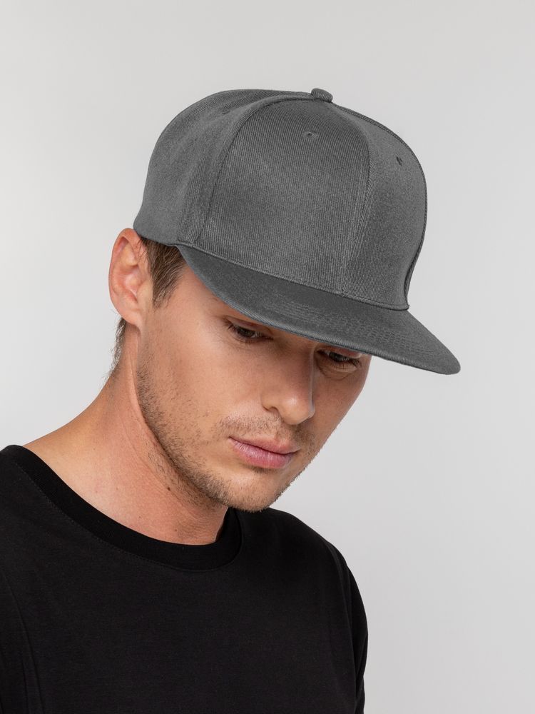 Бейсболка Snapback с прямым козырьком, серая-2