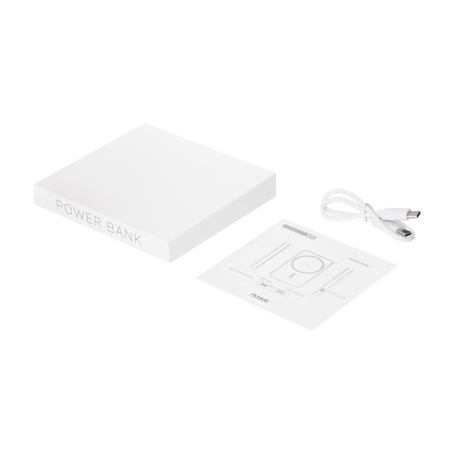 Внешний аккумулятор Ларго PD (Largo PD) 5000mAh с функцией беспроводной зарядки 15W, белый-14