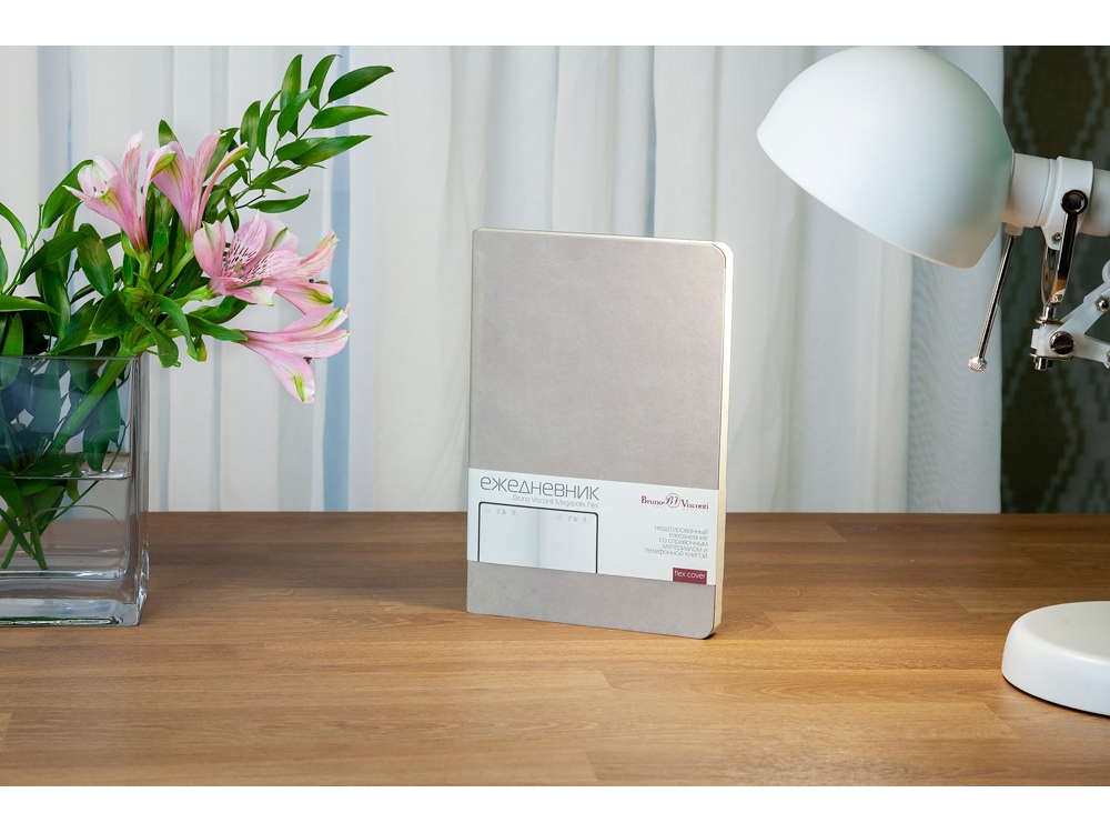 Ежедневник А5 недатированный Megapolis Velvet Flex, бежевый-9