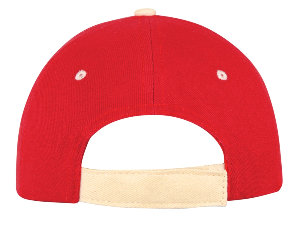 Бейсболка New Castle 6-ти панельная, красный/натуральный-6