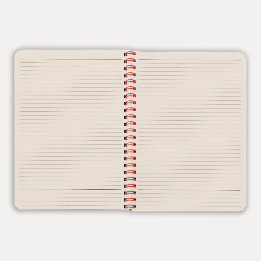 Блокнот на двойной пружине HELIX, 143 х 205 мм, черный с красным, блок в линейку, черный, красный-5