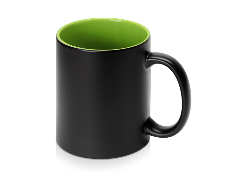 Кружка-хамелеон Surprise матовая, черный/зеленое яблоко-0