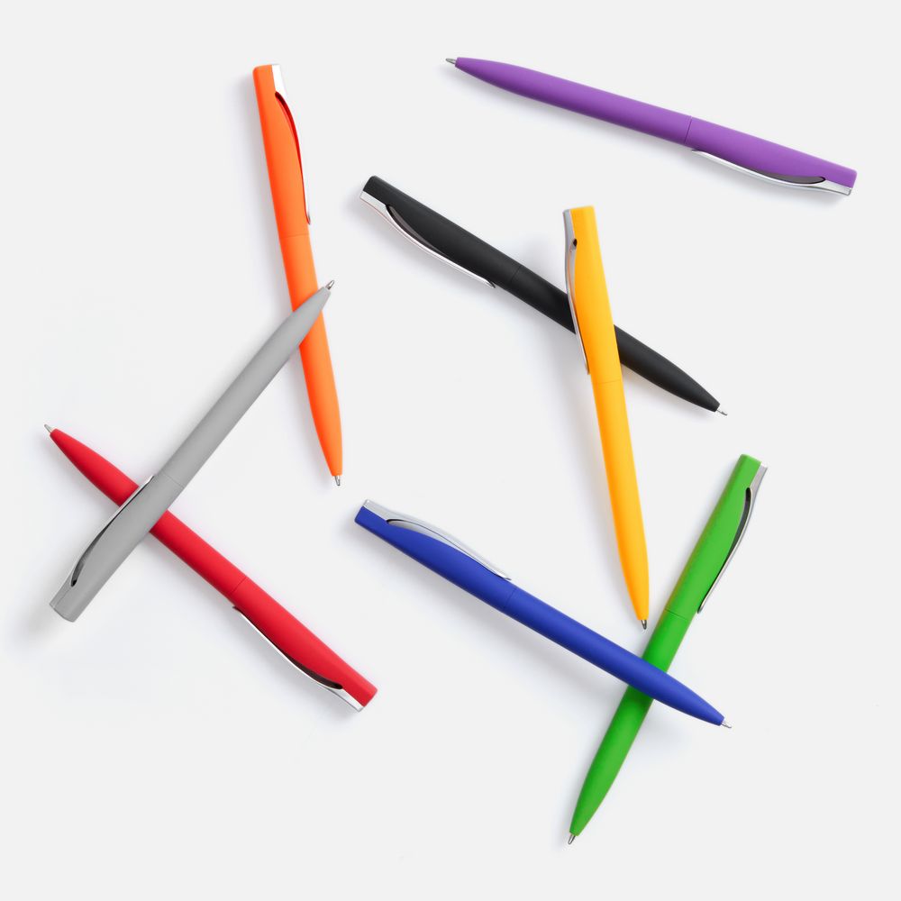 Ручка шариковая Pin Soft Touch, синяя-2