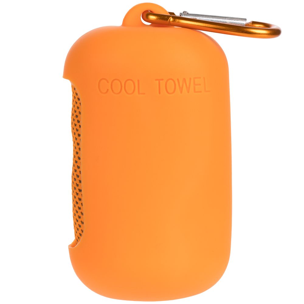 Охлаждающее полотенце Narvik в силиконовом чехле, оранжевое-2