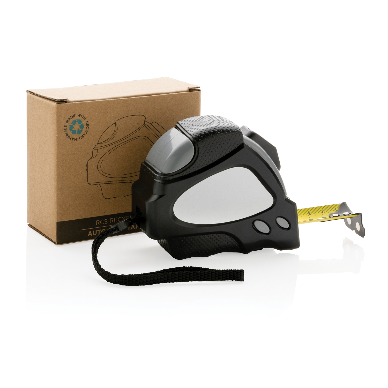 Рулетка Auto Stop из переработанного пластика RCS, 8м/25 мм-1