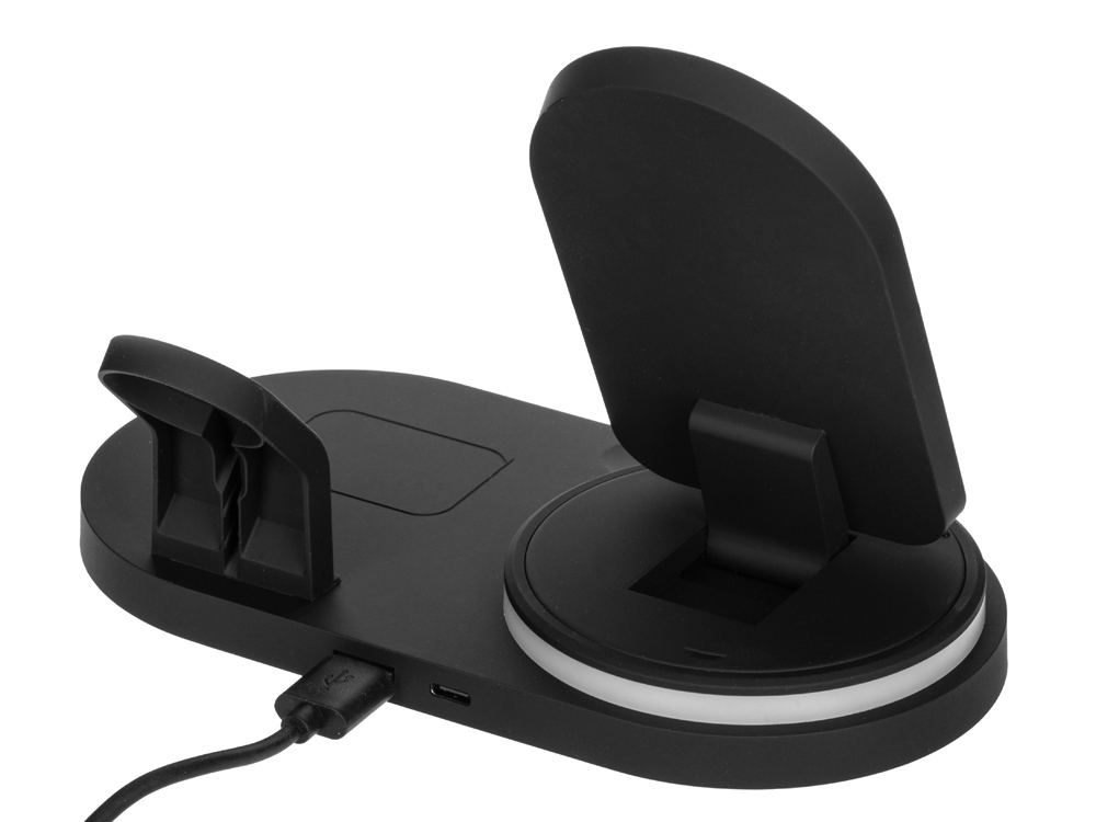 Складная зарядная станция с беспроводной зарядкой Flashport, 15 Вт, черный-5