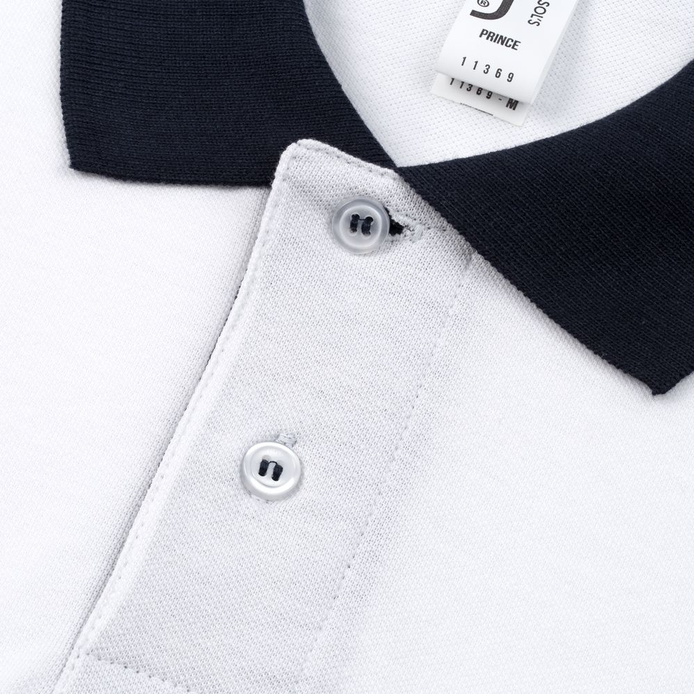 Рубашка поло Prince 190, белая с темно-синим-3