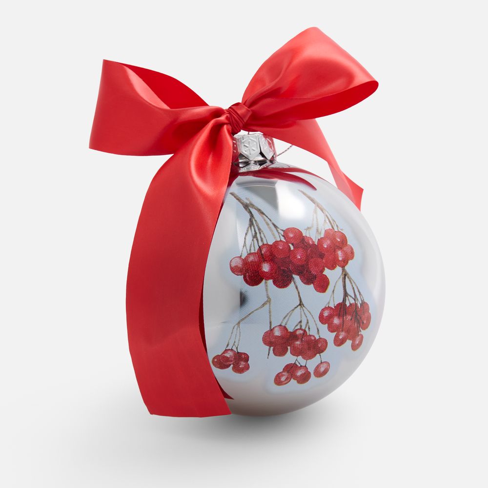 Елочный шар Finery Gloss, 10 см, глянцевый серебристый-3