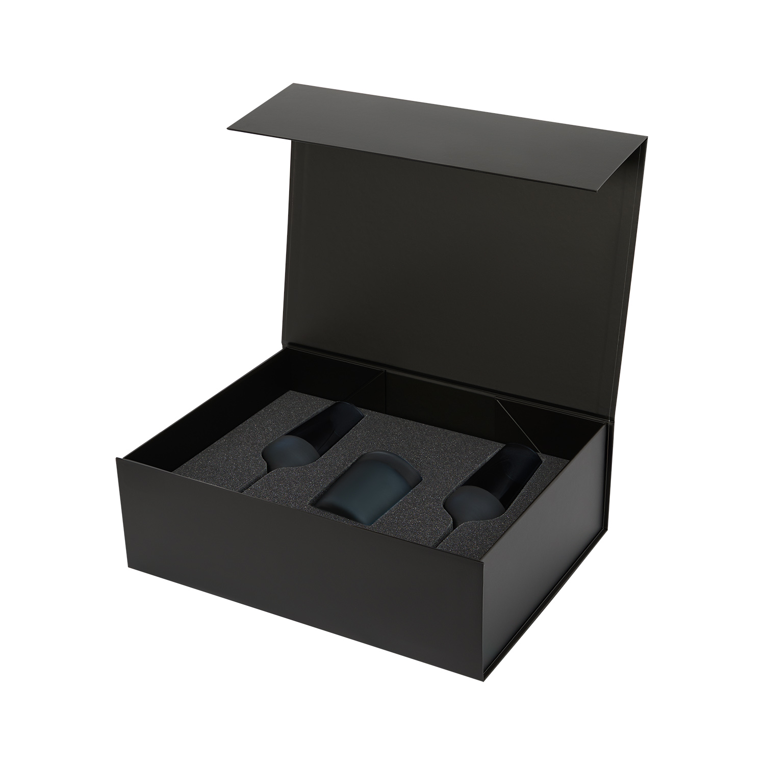 Подарочный набор свеча Энигма (Enigma) + 2 бокала для шампанского Сапфир (Sapphire) в черной коробке-2