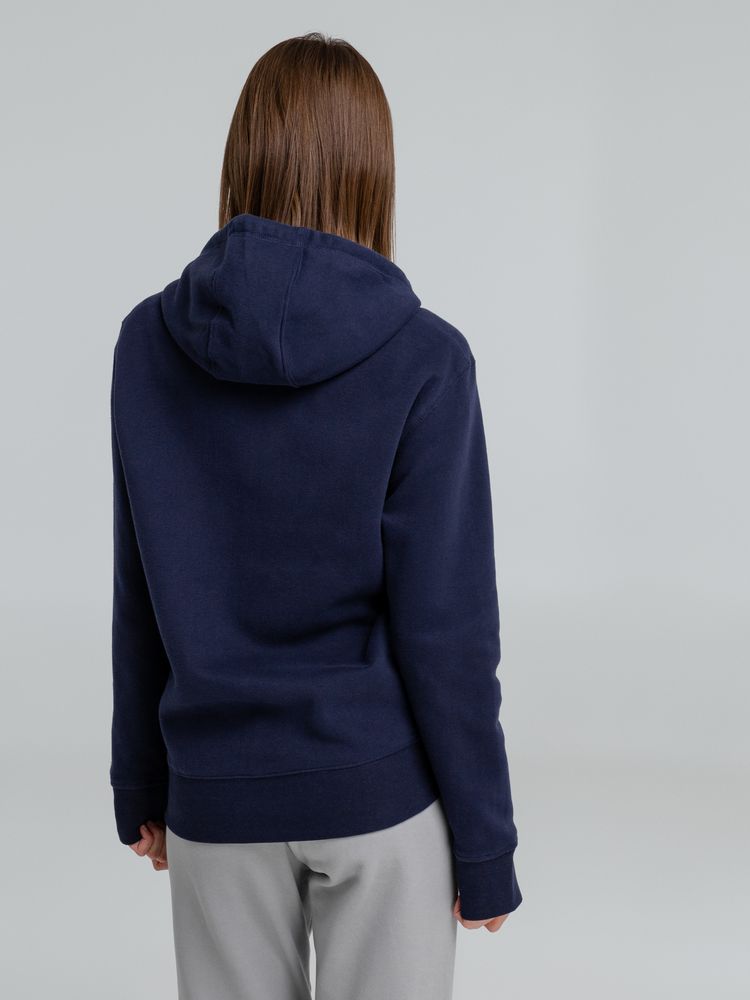 Толстовка на молнии с капюшоном унисекс King, темно-синяя-4