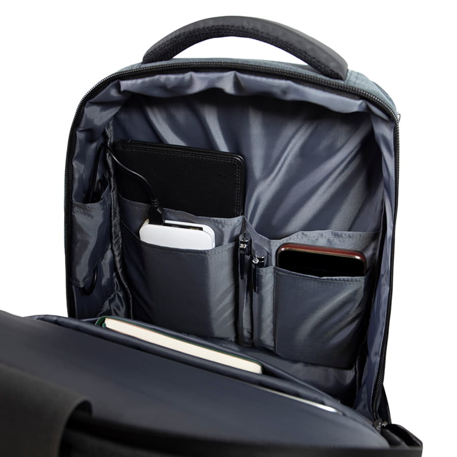 Рюкзак LEIF c RFID защитой, темно-серый, черный-7