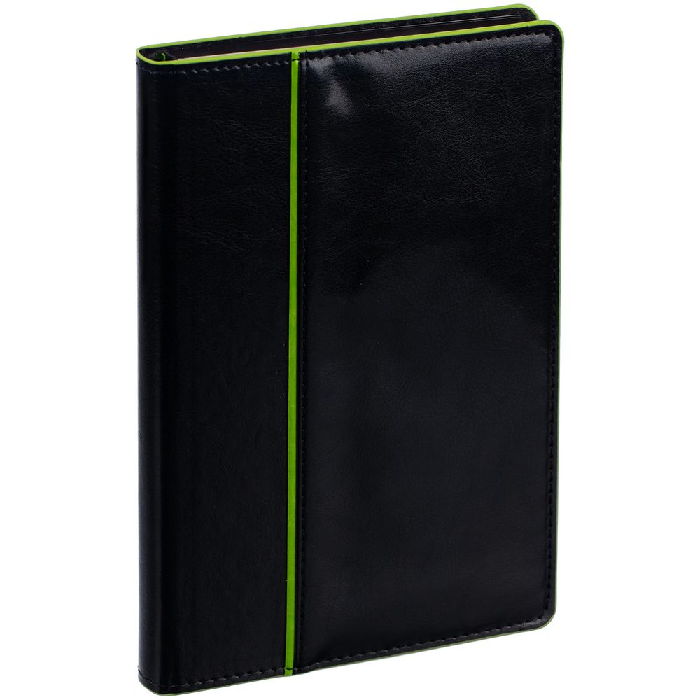 Ежедневник Alanis, недатированный, черный с зеленым-1