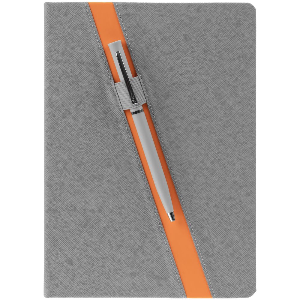 Ежедневник Rubikon на заказ, недатированный серо-оранжевый-3