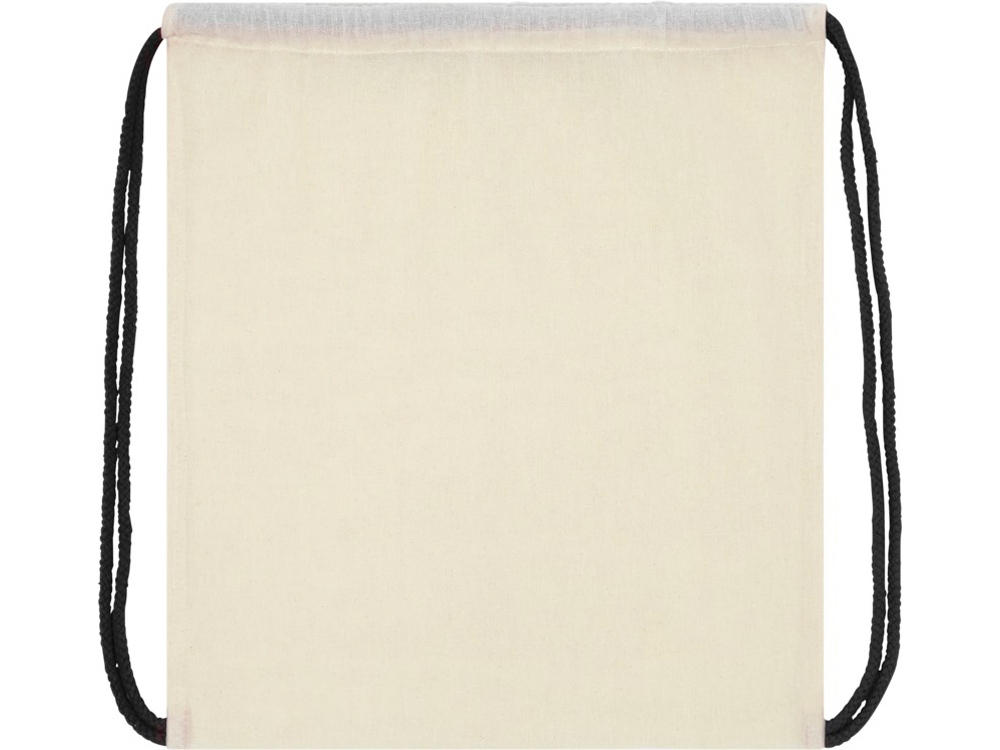Рюкзак со шнурком Oregon, имеет цветные веревки, изготовлен из хлопка 100 г/м2, бежевый/черный-1