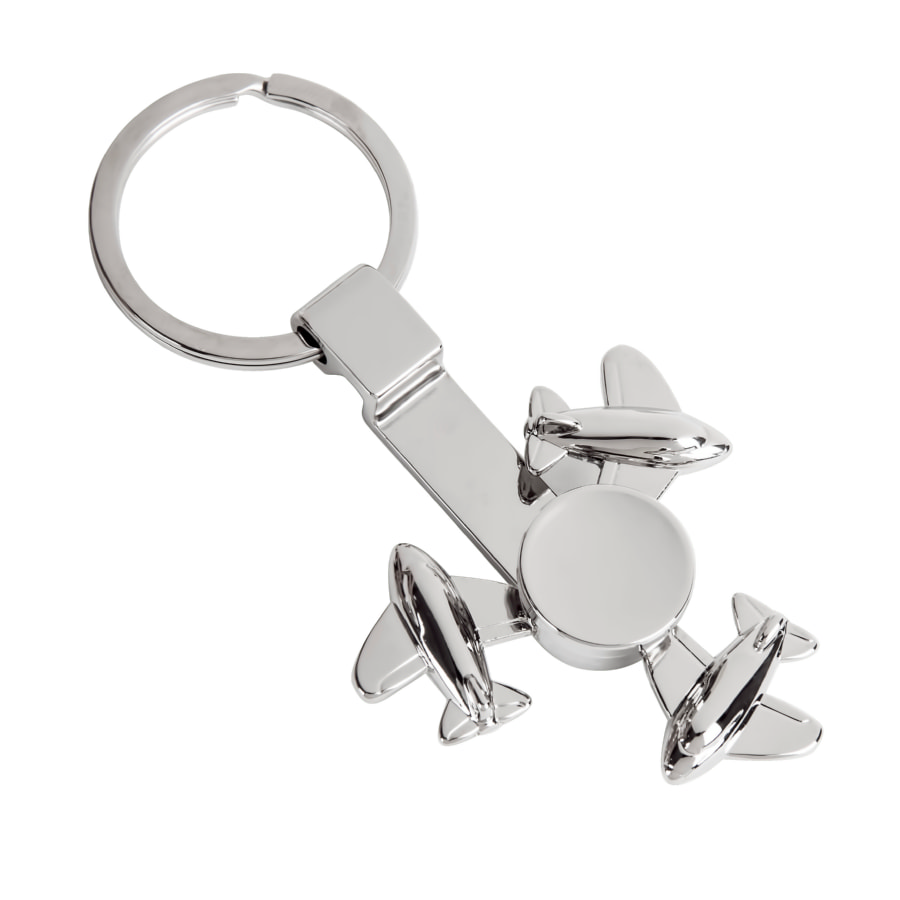 Брелок со спиннером PLANE, серебристый-0