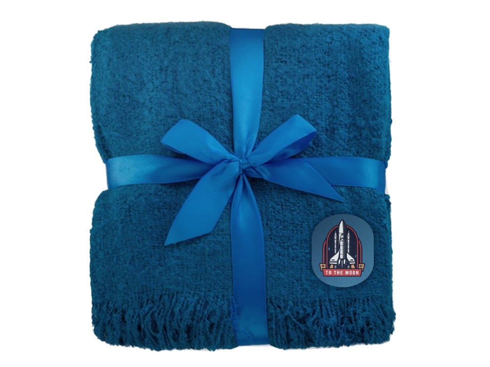 Плед акриловый Mohair, синий-4