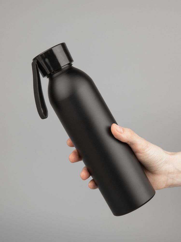 Бутылка для воды Brooke, матовая черная-5