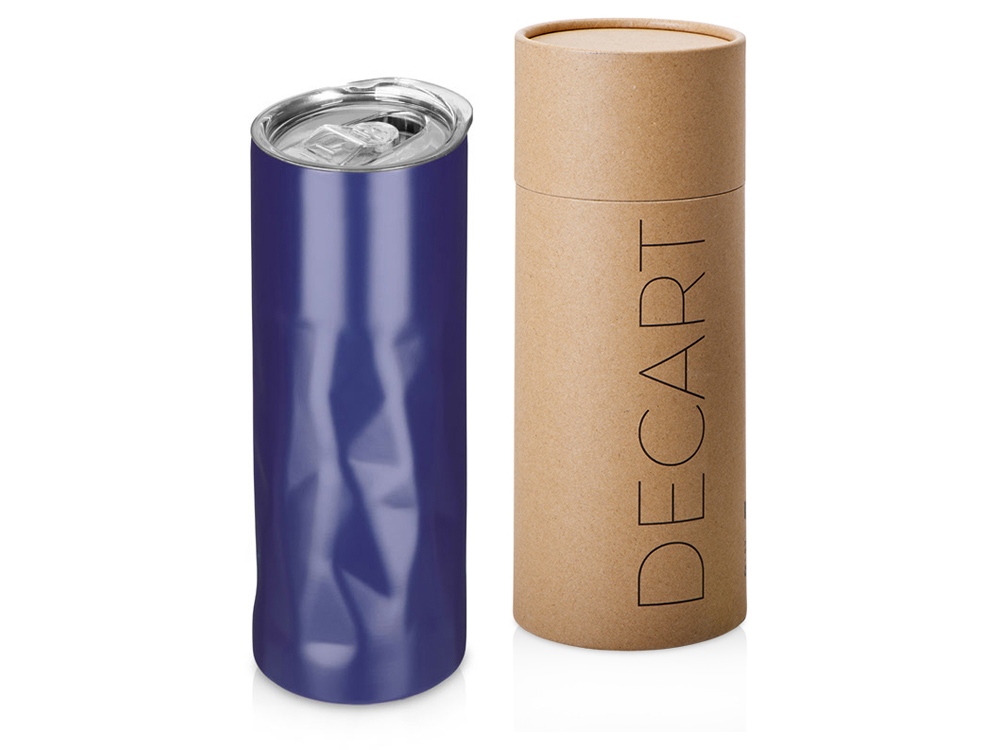 Вакуумная термокружка Decart, 450 мл, тубус, ярко-синий-0