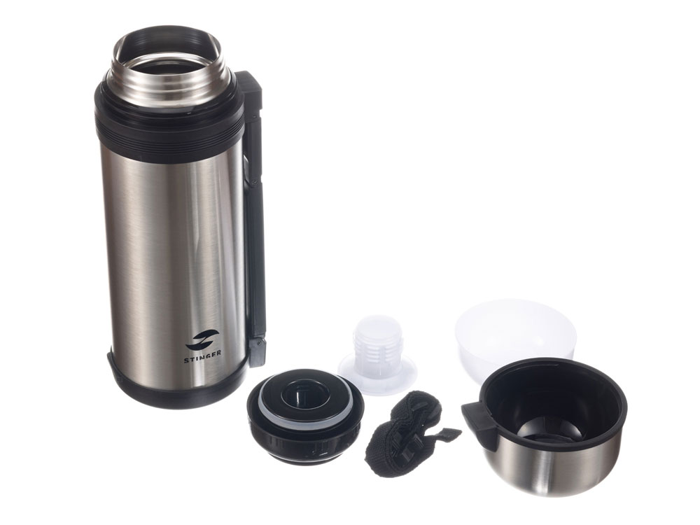 Термос Stinger, 1,5 л, широкий с ручкой, нержавеющая сталь, серебристый, 12,2 x 10,5 x 30,9 см-2