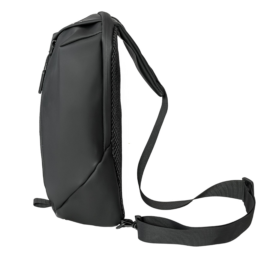 Сумка на плечо  водостойкая "Sling", чёрный, 33 х 18 х11 см, 100%  полиуретан, черный-5