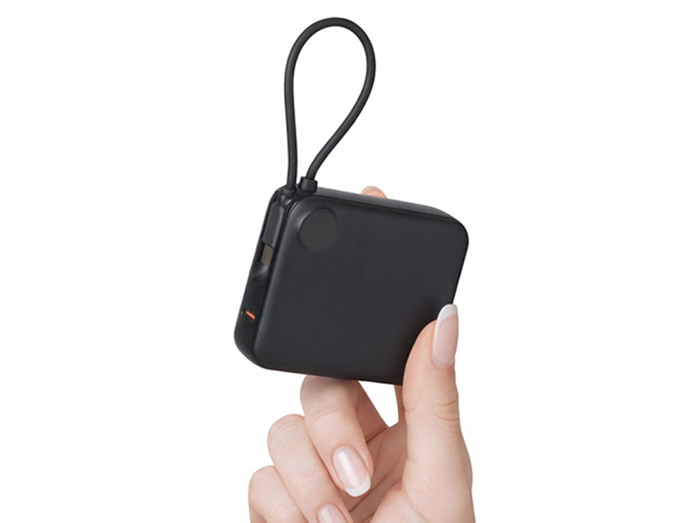 Внешний аккумулятор со встроенным кабелем Liri, QC/PD, 10000 мАч, черный-10