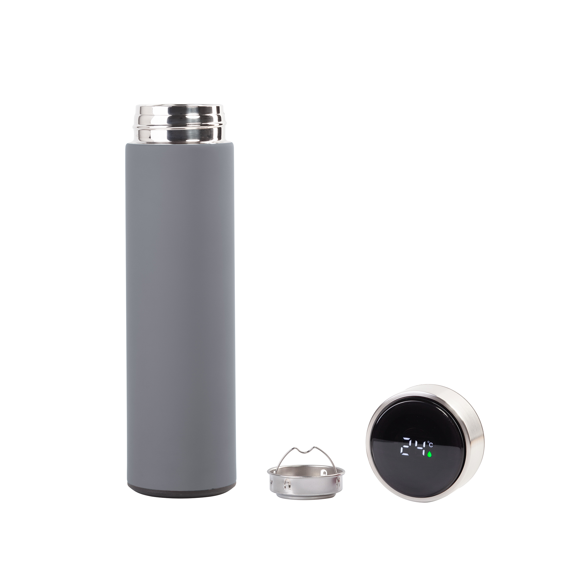 Термос "Бостон silver line" 500 мл с индикацией температуры, soft touch-1