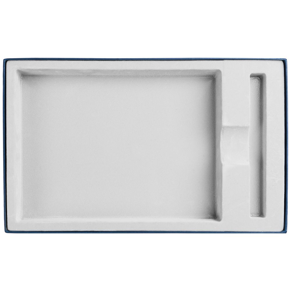 Коробка Horizon с ложементом под ежедневник и ручку, синяя-1