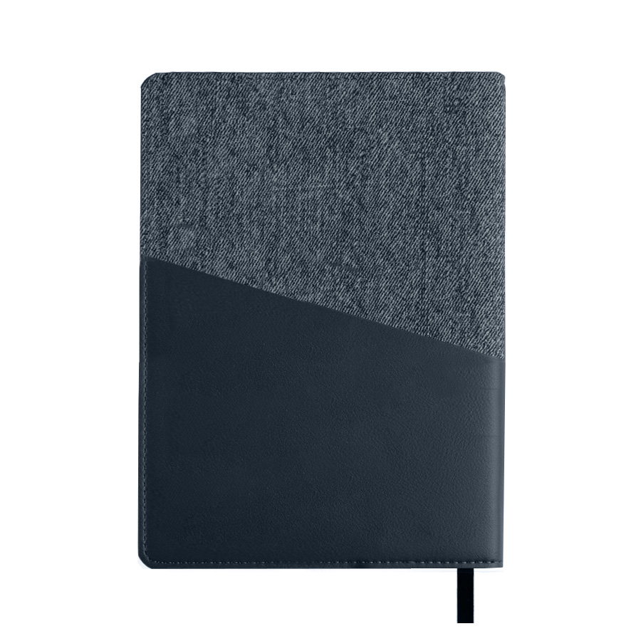 Ежедневник недатированный DENIM, синий, формат А5, блок в линейку, синий-2