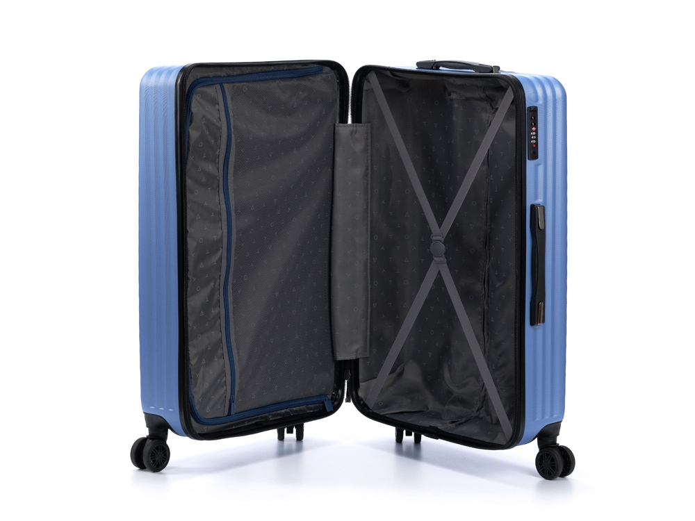 Чемодан TORBER Lama, синий, ABS-пластик, 49 х 29,5 х 77 см, 92 л-3