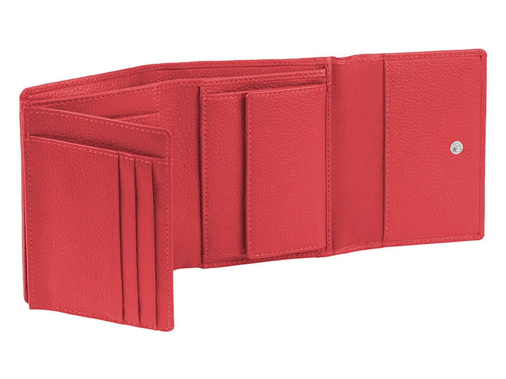 Кошелёк женский BUGATTI Linda, красный, натуральная воловья кожа, 12х3х9,5 см-1