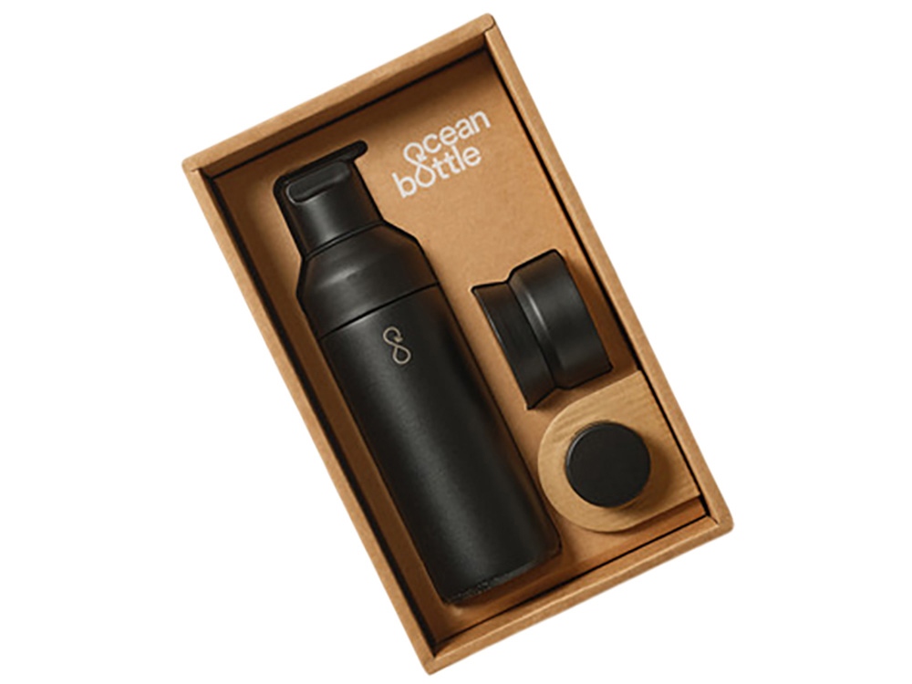 Подарочный набор Ocean Bottle 3-в-1 объемом 500 мл - Obsidian Black-4