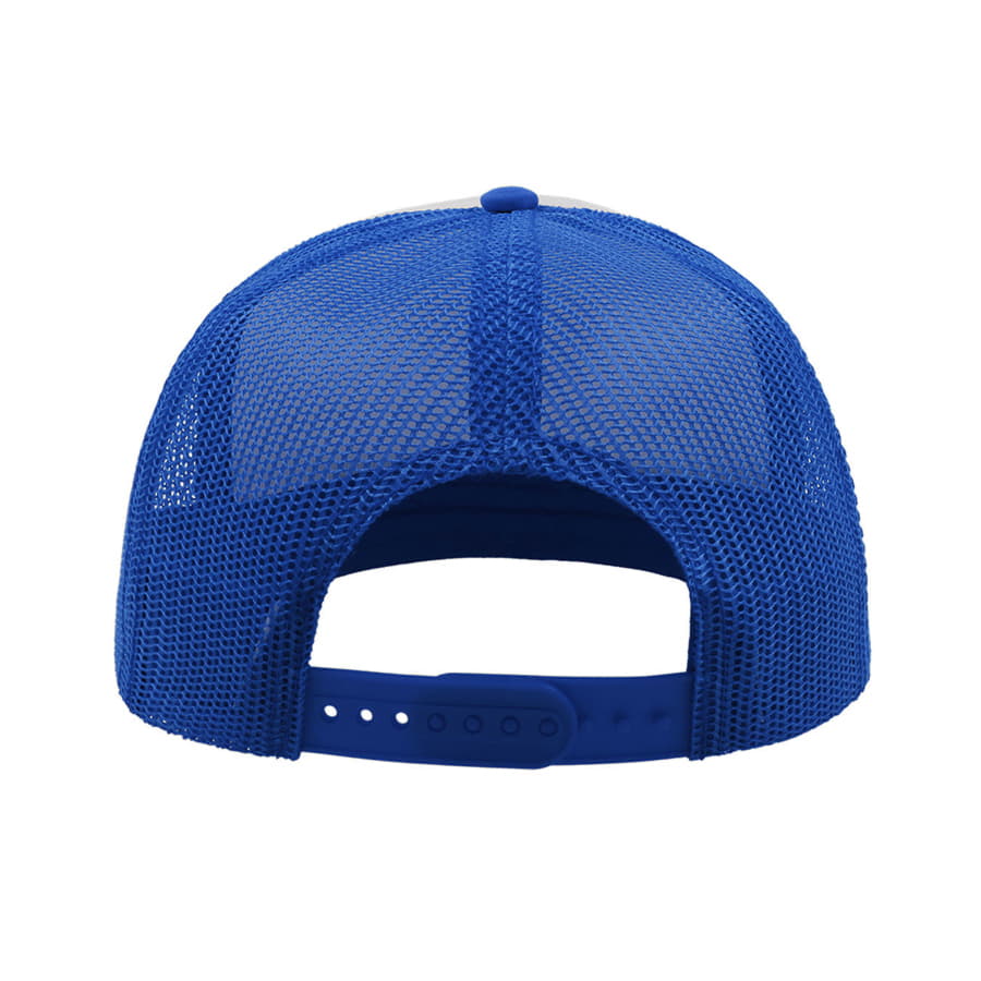 Бейсболка SNAP 90S, 5 клиньев, пластиковая застежка, белый, ярко-синий-4