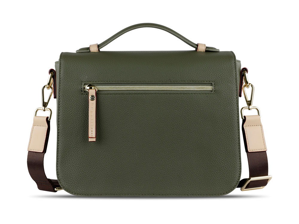 Сумка женская BUGATTI Ella, оливковая, полиуретан, 29х10х22 см-6