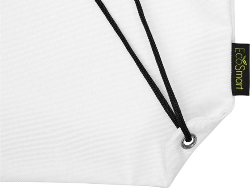 Рюкзак со шнурком Oriole из переработанного ПЭТ, белый-4