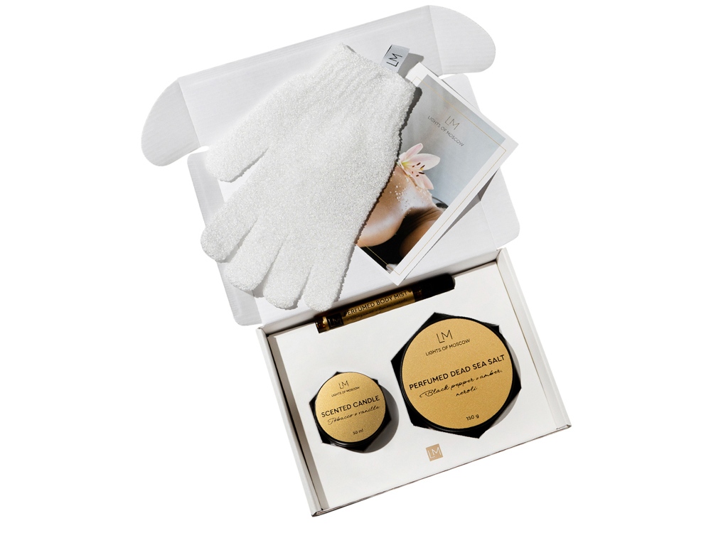 Парфюмированный спа-набор с лого Lights of Moscow, янтарный-2