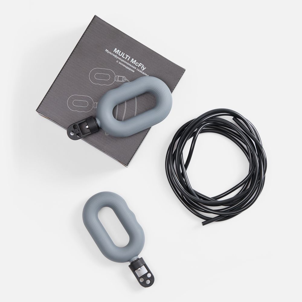 Мультифункциональная скакалка с эспандером Multi McFly, серая-3