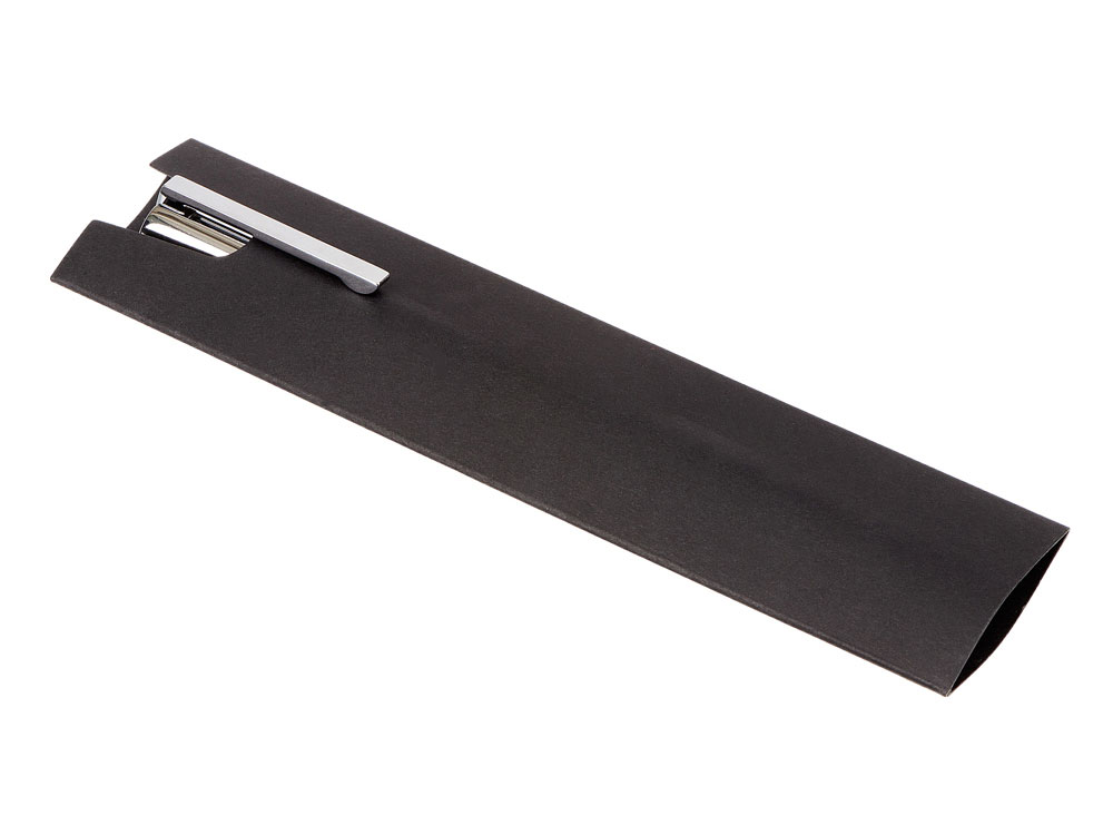 Металлическая шариковая ручка Bossy с вставкой из эко-кожи, черный-3