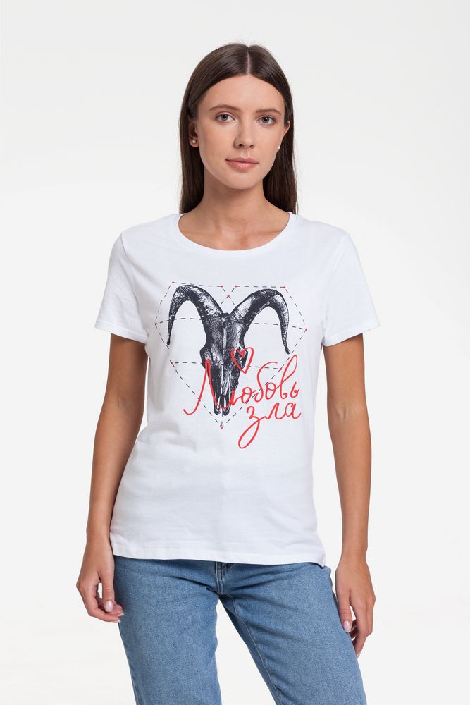 Футболка женская «Любовь зла», белая-0