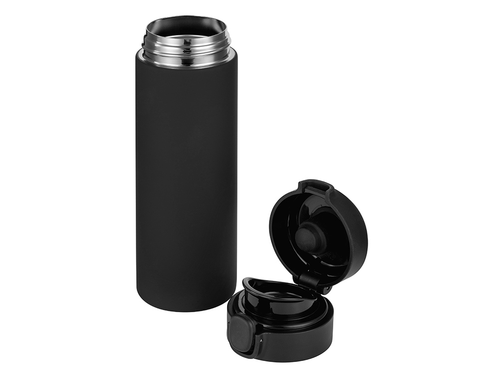 Вакуумная термокружка Waterline c кнопкой Guard, 400 мл, черный-1