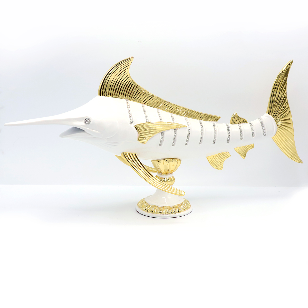 Статуэтка &amp;quot;Рыба&amp;quot; , Бело-золотой-0