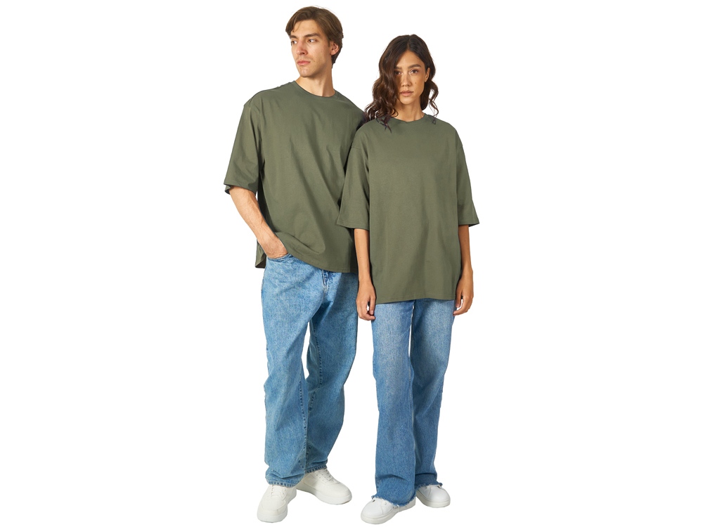 Футболка Berlin к/р оверсайз, 100% хлопок, 180гр, хаки-5