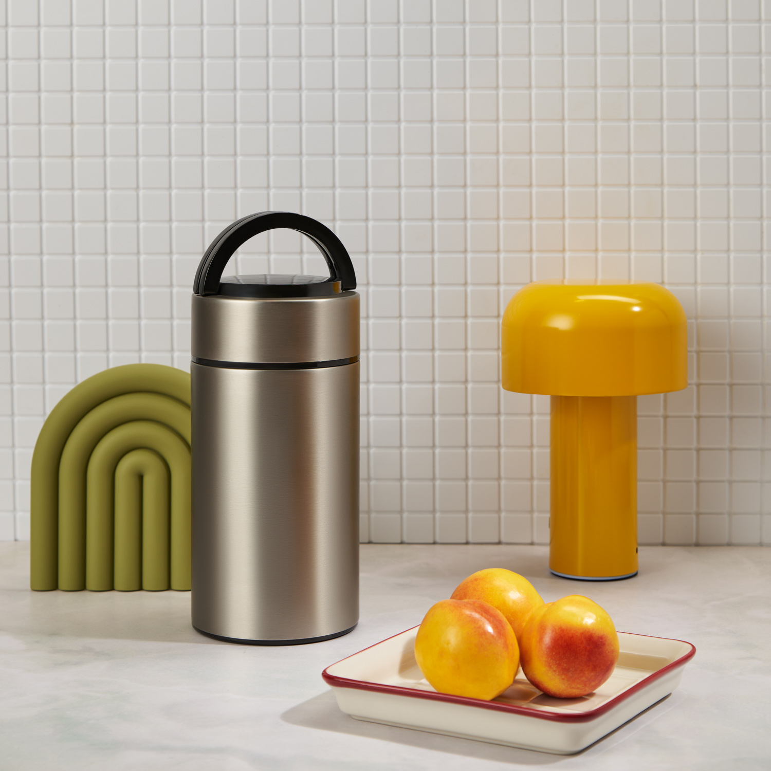 Термос для еды Бенто, серебряный-12