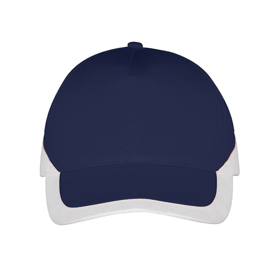 Бейсболка BOOSTER, 5 клиньев, металлическая застежка, темно-синий, белый-2
