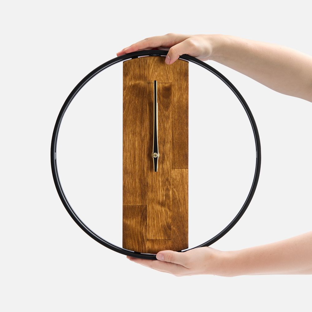 Часы Woodix, черные с коричневым-2