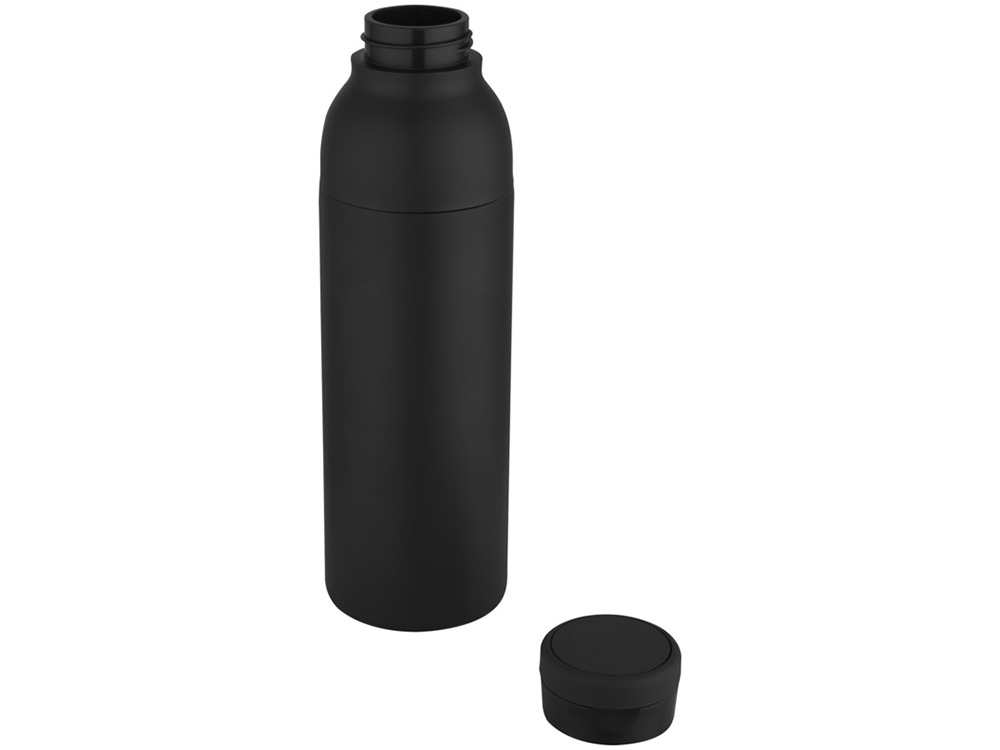 Illuminate бутылка-термос для воды с двойными стенками объемом 650 мл из переработанной нержавеющей стали, сертифицированной по стандарту RCS - сплошной черный-2