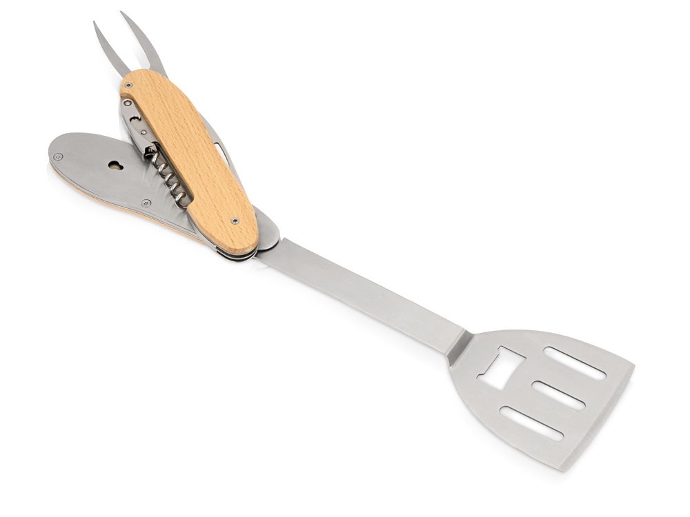 BBQ мультитул Blade 5в1 с деревянными ручками, в чехле-5